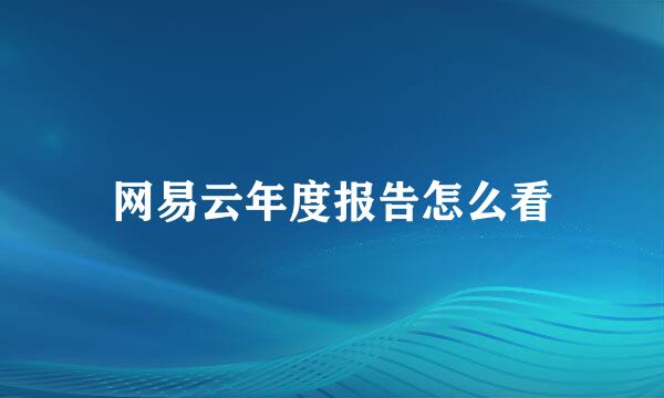 网易云年度报告怎么看