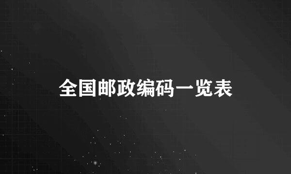 全国邮政编码一览表
