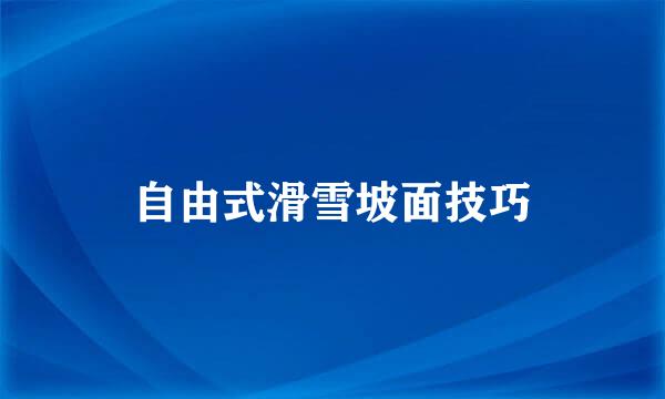 自由式滑雪坡面技巧