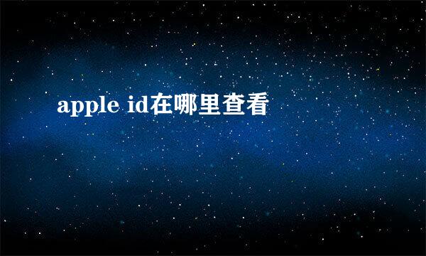 apple id在哪里查看