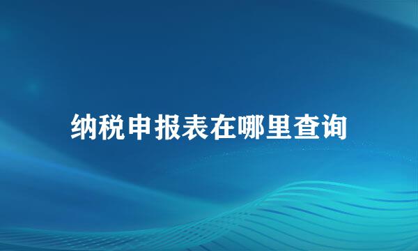 纳税申报表在哪里查询