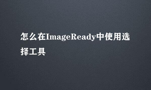 怎么在ImageReady中使用选择工具