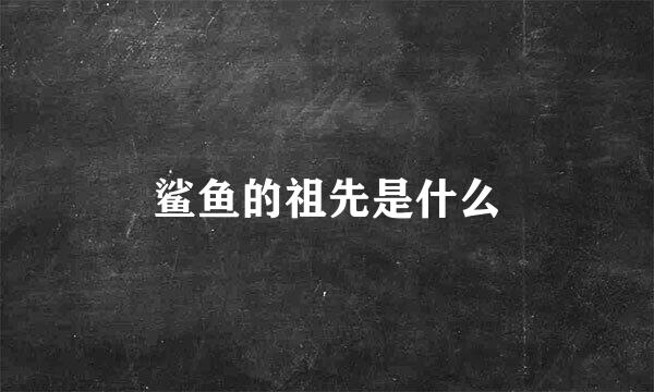 鲨鱼的祖先是什么