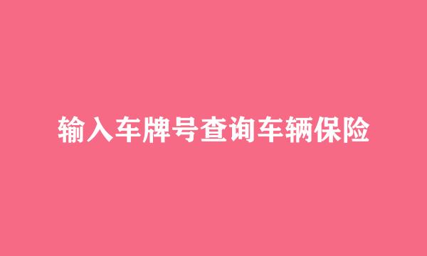 输入车牌号查询车辆保险