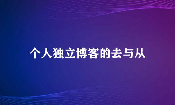 个人独立博客的去与从