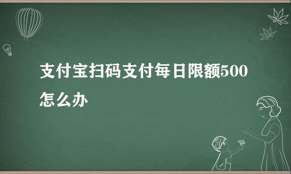 支付宝扫码支付每日限额500怎么办