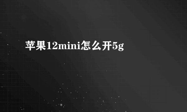 苹果12mini怎么开5g