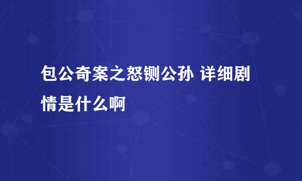 包公奇案之怒铡公孙 详细剧情是什么啊