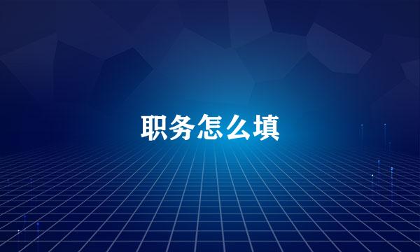 职务怎么填