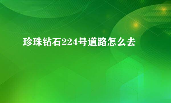 珍珠钻石224号道路怎么去