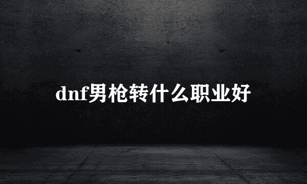dnf男枪转什么职业好