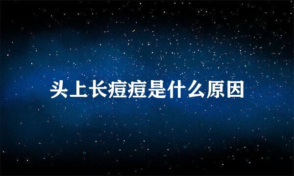 头上长痘痘是什么原因