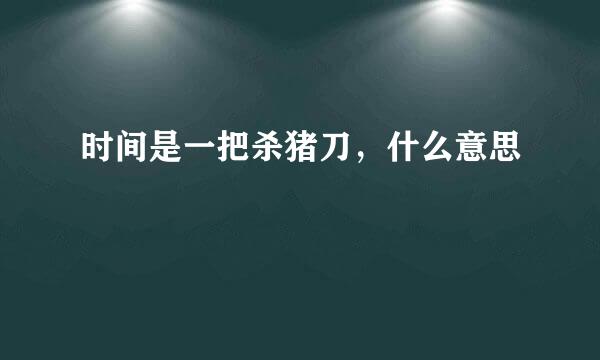 时间是一把杀猪刀，什么意思