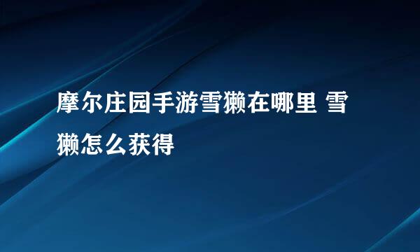 摩尔庄园手游雪獭在哪里 雪獭怎么获得