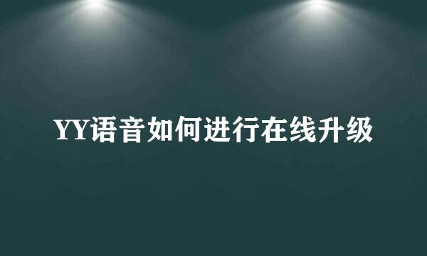 YY语音如何进行在线升级