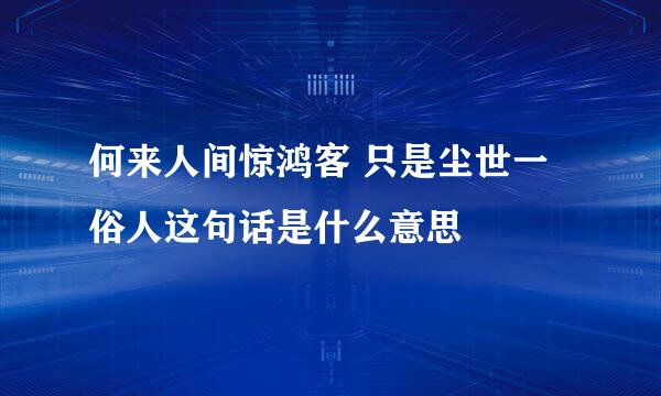 何来人间惊鸿客 只是尘世一俗人这句话是什么意思
