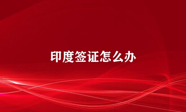 印度签证怎么办