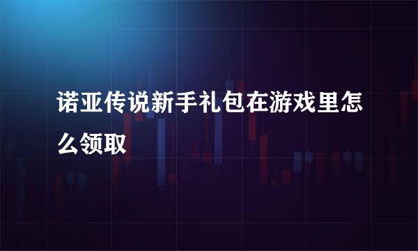诺亚传说新手礼包在游戏里怎么领取