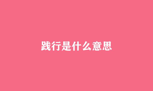 践行是什么意思