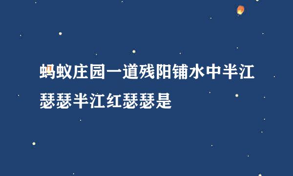 蚂蚁庄园一道残阳铺水中半江瑟瑟半江红瑟瑟是