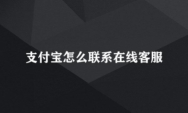 支付宝怎么联系在线客服