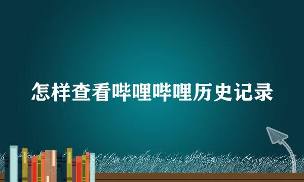 怎样查看哔哩哔哩历史记录
