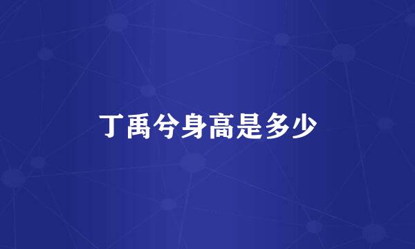 丁禹兮身高是多少