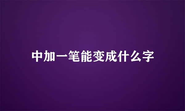 中加一笔能变成什么字