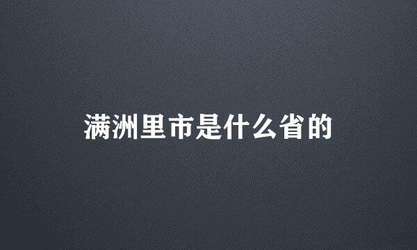 满洲里市是什么省的