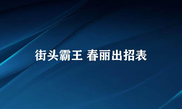 街头霸王 春丽出招表