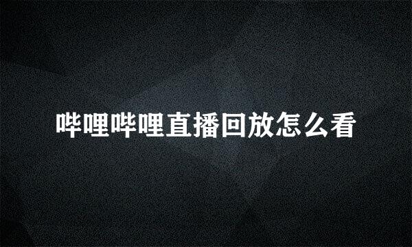 哔哩哔哩直播回放怎么看
