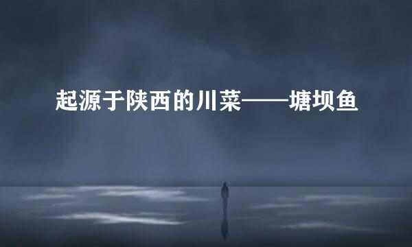 起源于陕西的川菜——塘坝鱼