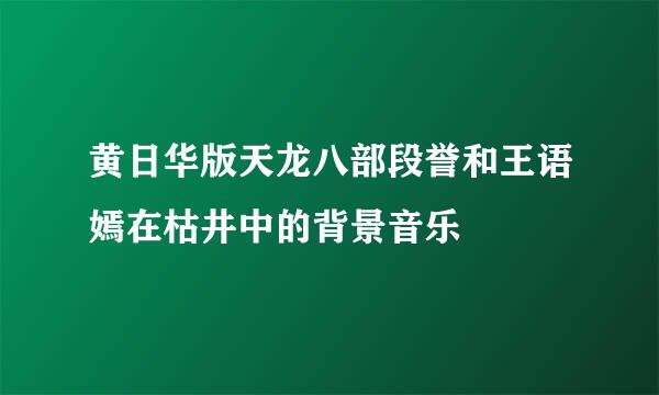 黄日华版天龙八部段誉和王语嫣在枯井中的背景音乐