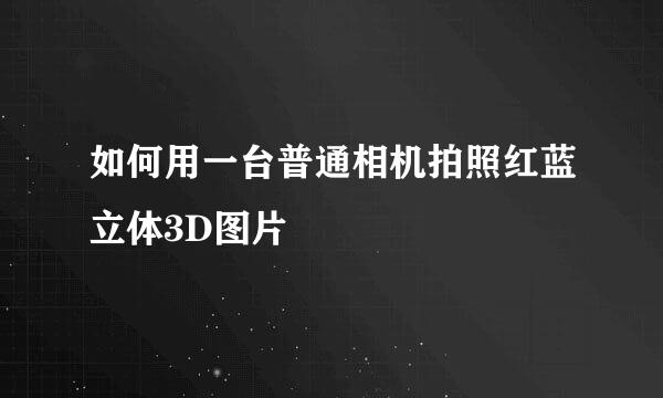 如何用一台普通相机拍照红蓝立体3D图片