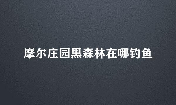 摩尔庄园黑森林在哪钓鱼