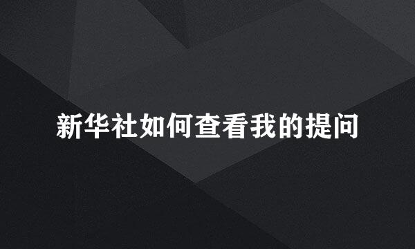 新华社如何查看我的提问