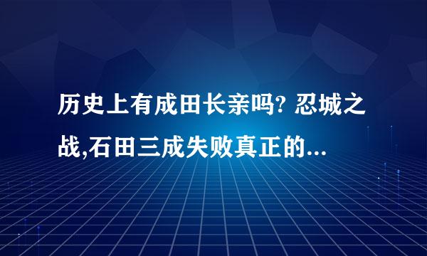 历史上有成田长亲吗? 忍城之战,石田三成失败真正的原因是什么
