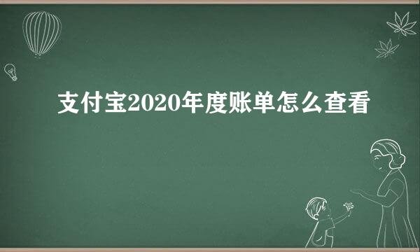 支付宝2020年度账单怎么查看