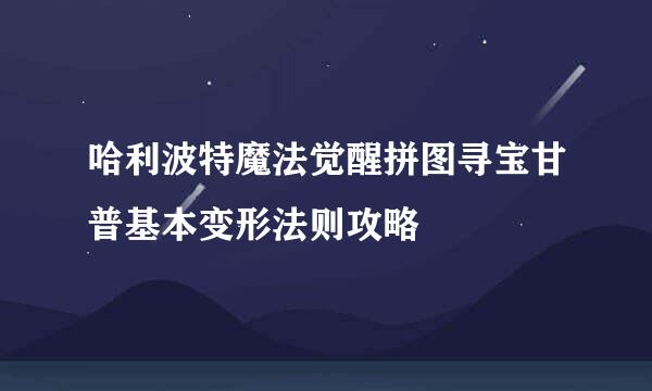 哈利波特魔法觉醒拼图寻宝甘普基本变形法则攻略