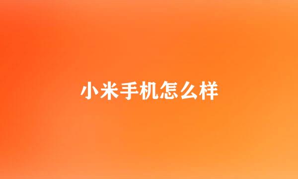 小米手机怎么样