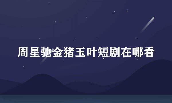 周星驰金猪玉叶短剧在哪看