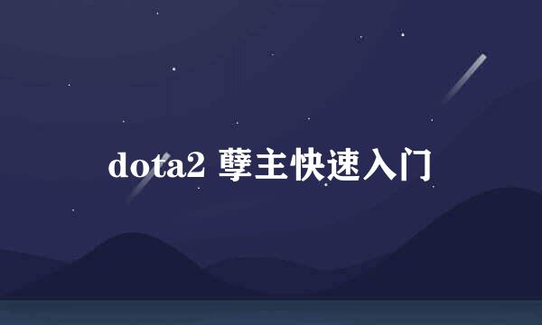 dota2 孽主快速入门