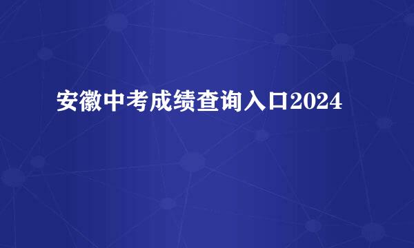 安徽中考成绩查询入口2024