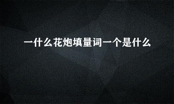一什么花炮填量词一个是什么