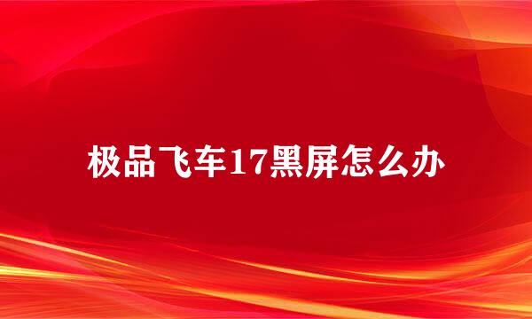 极品飞车17黑屏怎么办