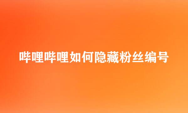 哔哩哔哩如何隐藏粉丝编号