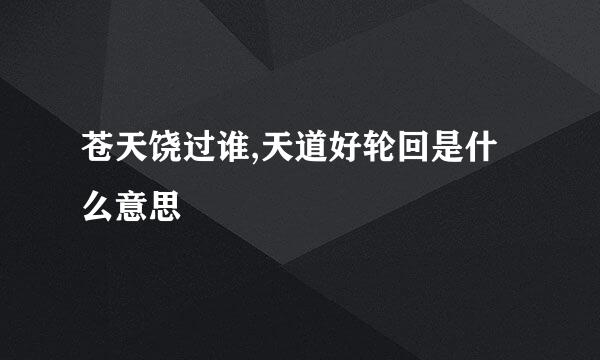 苍天饶过谁,天道好轮回是什么意思