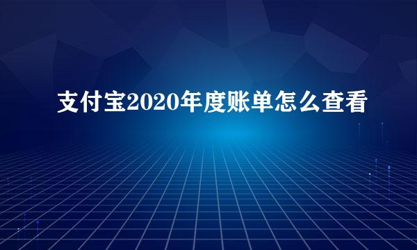 支付宝2020年度账单怎么查看