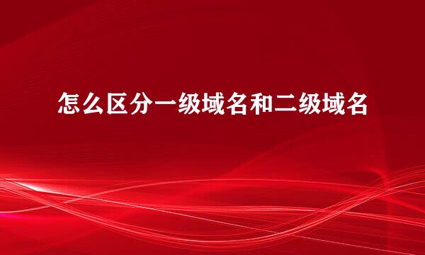 怎么区分一级域名和二级域名