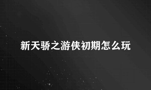 新天骄之游侠初期怎么玩